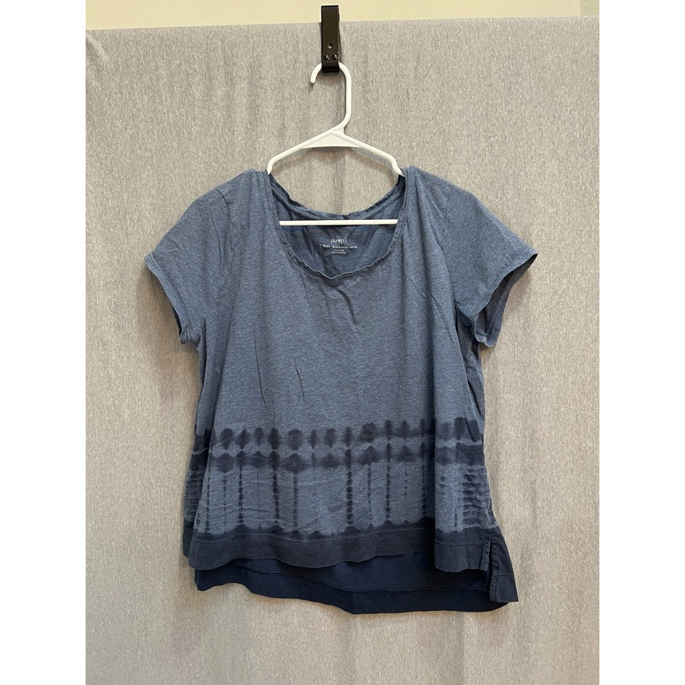 J. JILL PURE JILL Tie Dye High-Low Tee Size L Cap Sleeve Top Women's